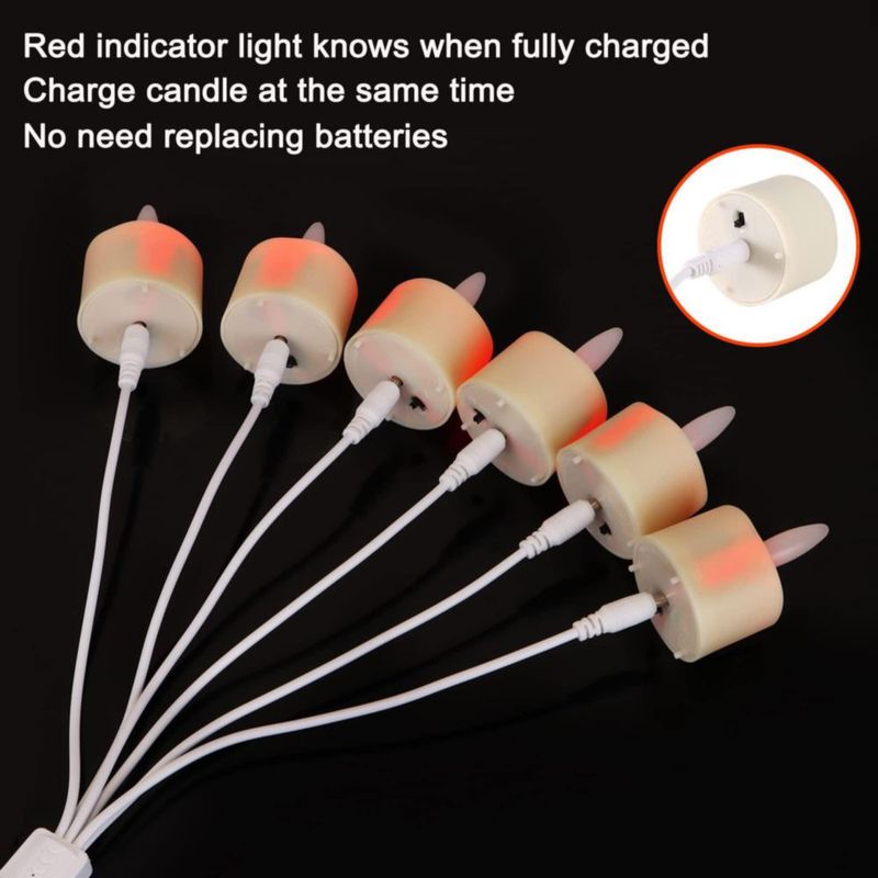 Velas LED recargables FREEPOWER – Pack de 12 con control remoto