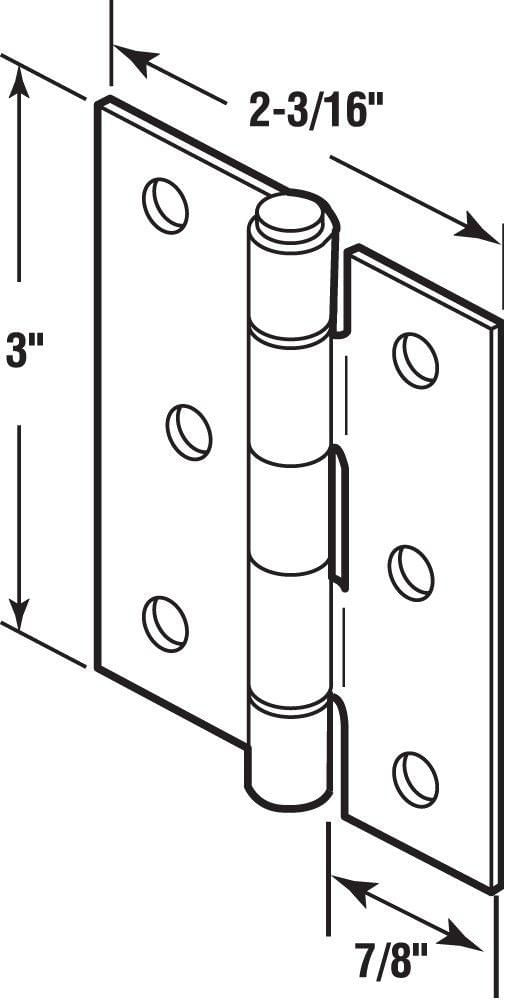 Bisagra para puerta tipo mosquitera Prime-Line K 5142 aluminio 76 cm paquete de 2