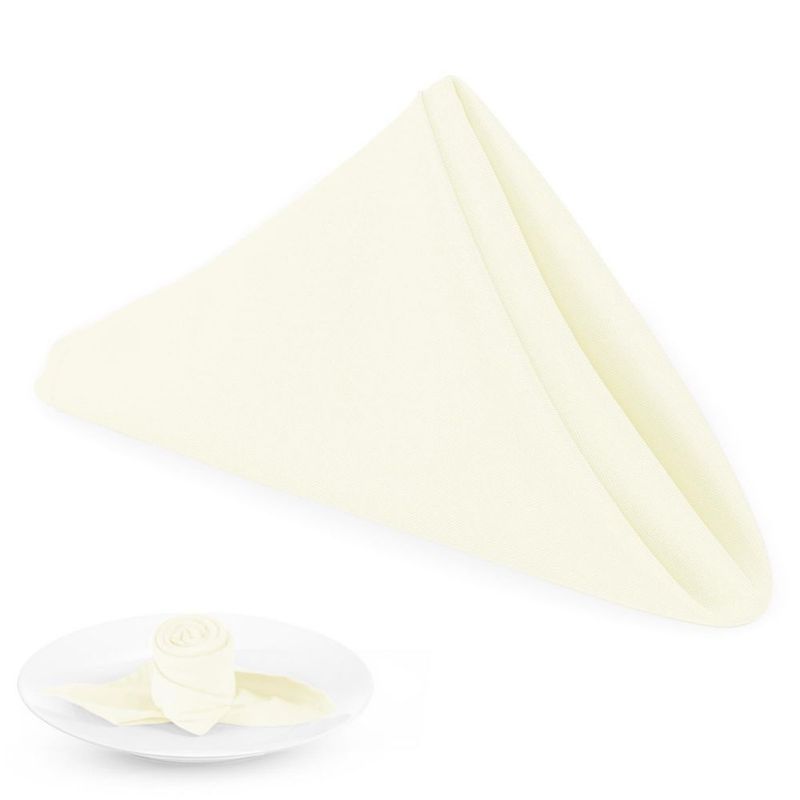 Servilleta de tela PLOYMONO 43 cm color marfil paquete de 8 poliéster