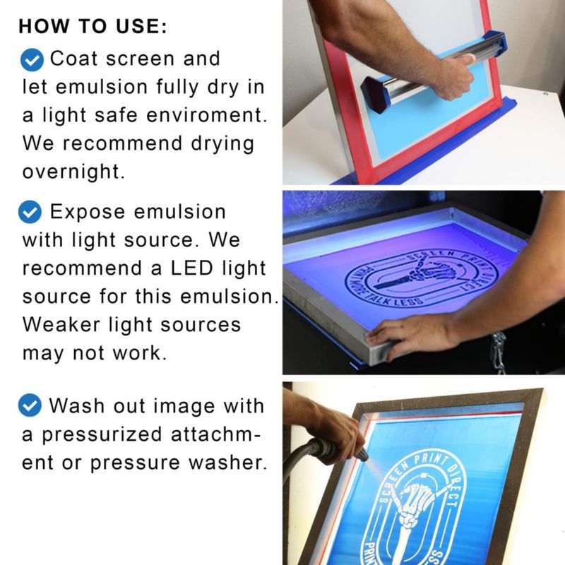 Emulsión para Serigrafía Ecotex 473 ml AP Blue Pre‑sensibilizada