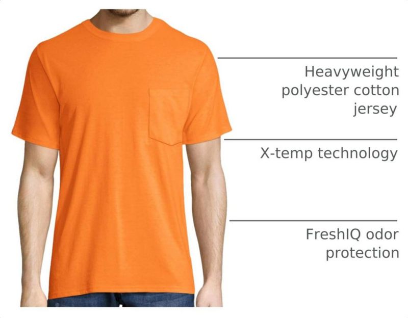CAMISETA Hanes de trabajo XXL (2 unidades) Naranja de Seguridad