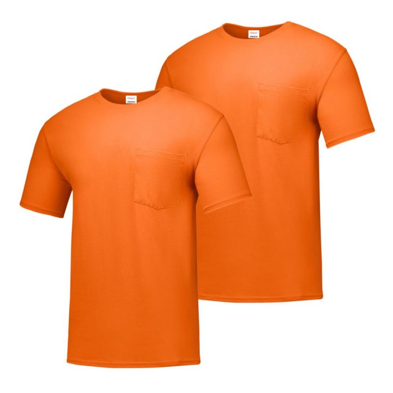 CAMISETA Hanes de trabajo XXL (2 unidades) Naranja de Seguridad