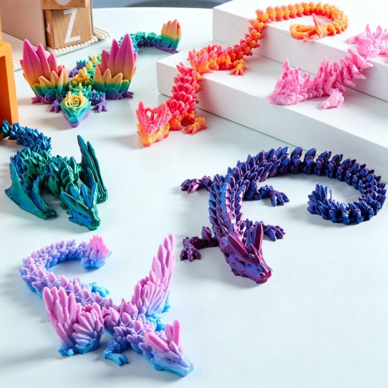Juguete antiestrés JOYIN 30 cm Dragón 3D Pack de 6 Degradado