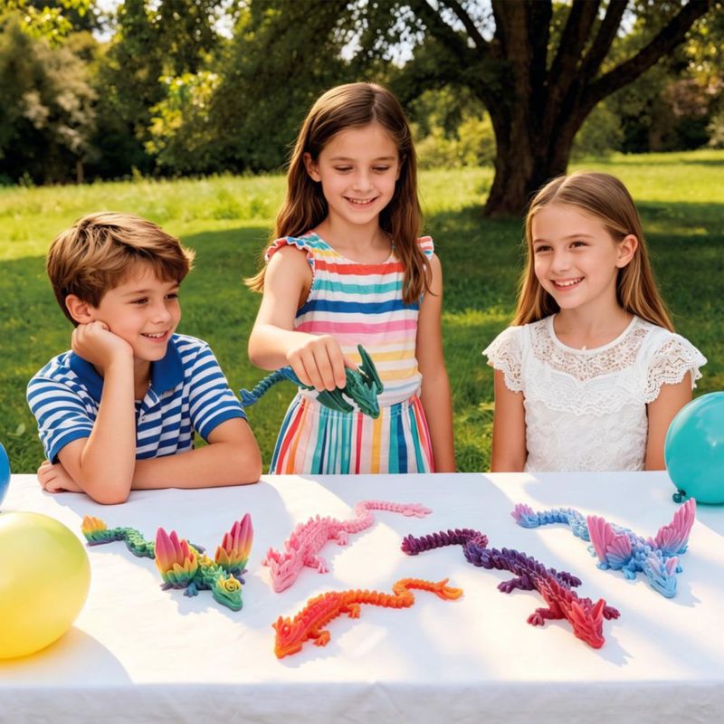 Juguete antiestrés JOYIN 30 cm Dragón 3D Pack de 6 Degradado