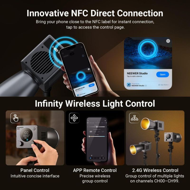 Luz LED de video NEEWER 60W bicolor regulable CRI97+