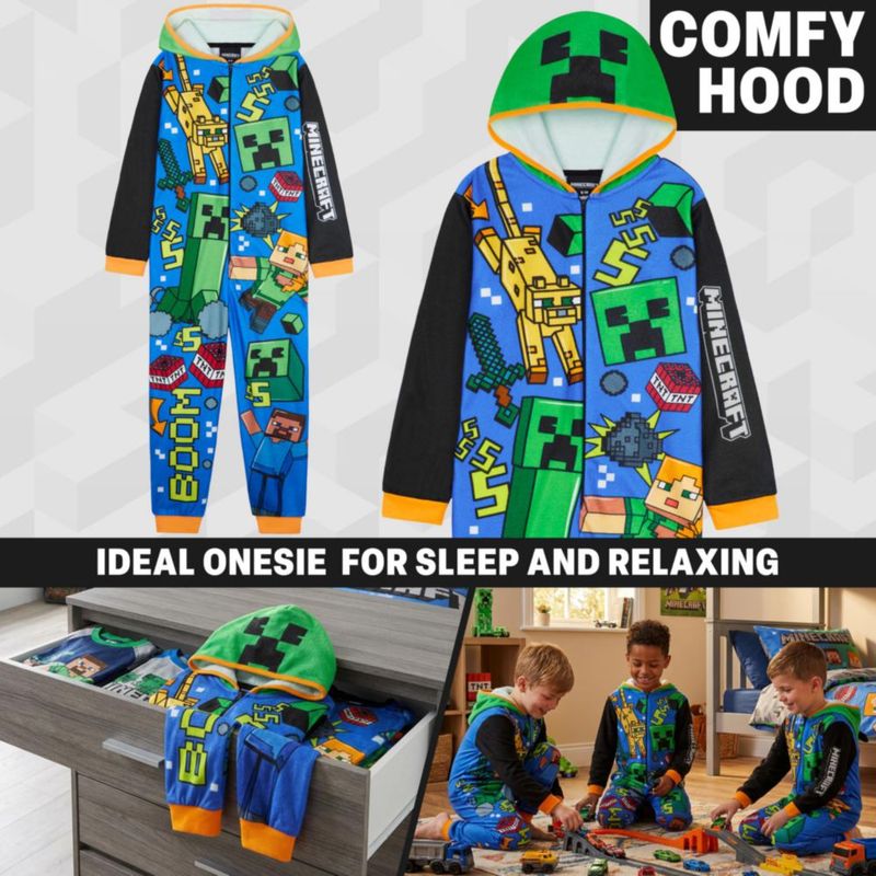 Pijama de una pieza Get Trend Minecraft con capucha para niños
