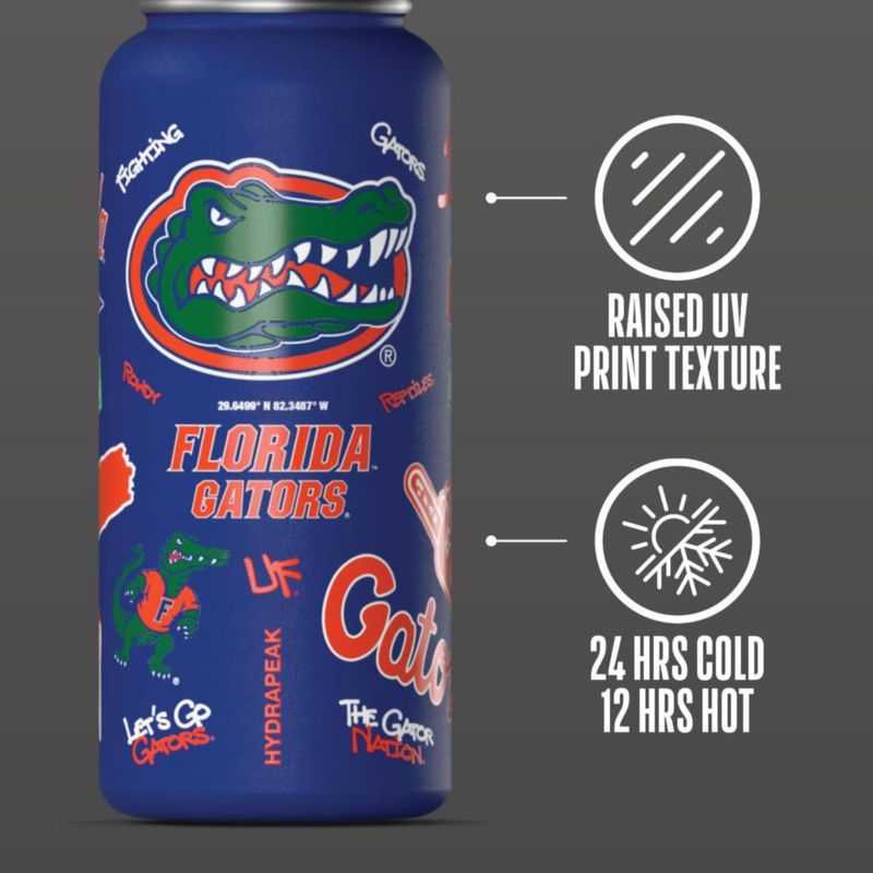 Botella Hydrapeak Florida Gators 950 ml con tapa de pajilla