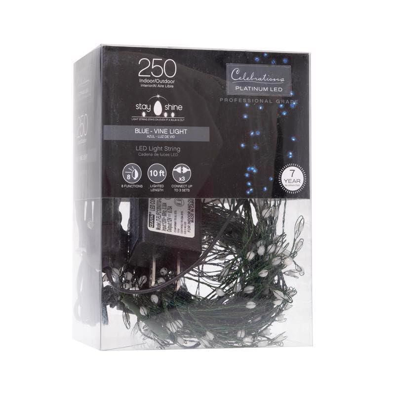 Cadena de luces LED azules para celebraciones 250 bombillas LED 45 m