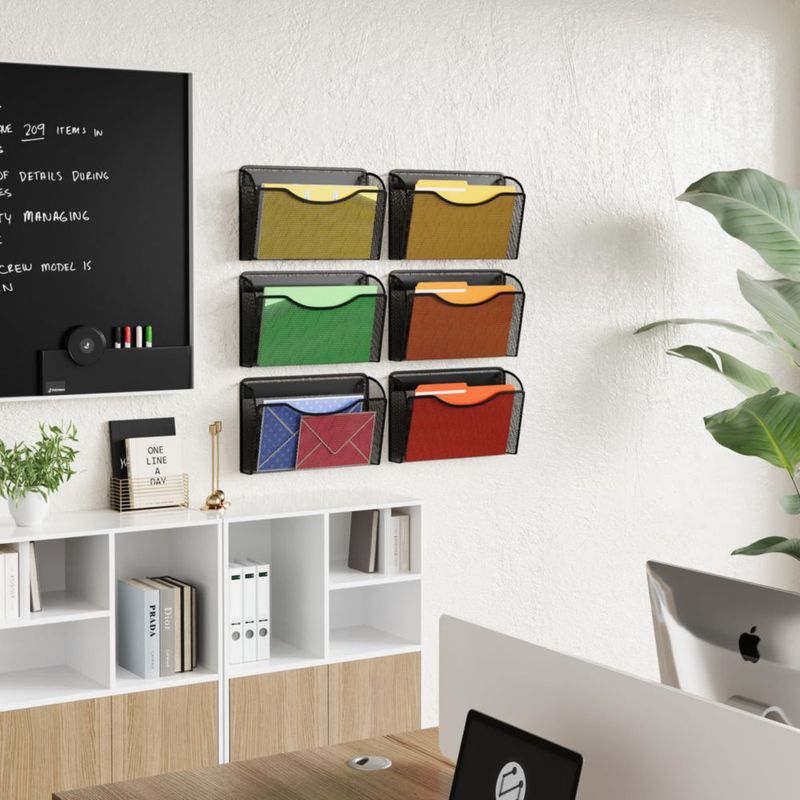 Organizador de archivos de pared MINDEPOT - paquete de 2 negro 34 × 10 × 21 cm
