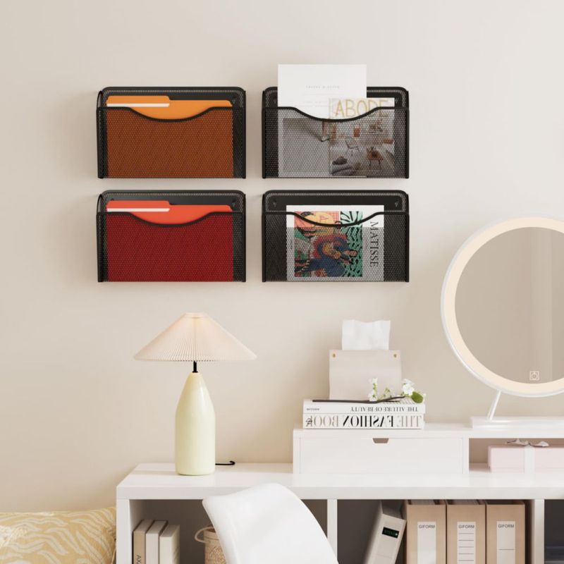 Organizador de archivos de pared MINDEPOT - paquete de 2 negro 34 × 10 × 21 cm