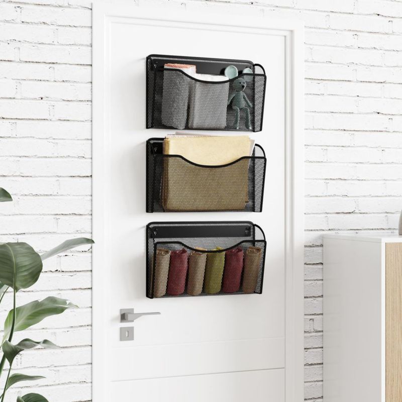Organizador de archivos de pared MINDEPOT - paquete de 2 negro 34 × 10 × 21 cm