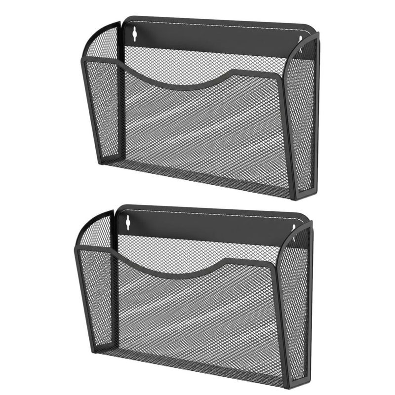 Organizador de archivos de pared MINDEPOT - paquete de 2 negro 34 × 10 × 21 cm