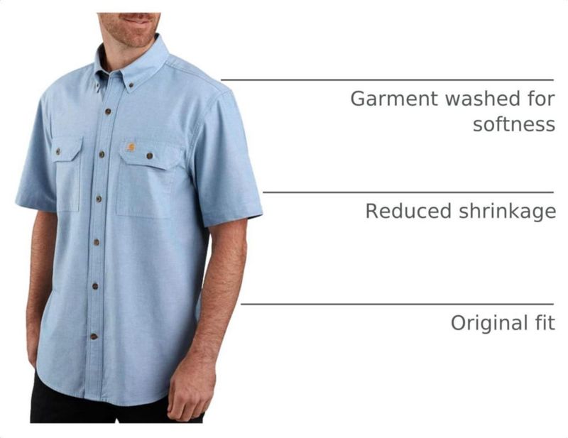 Camisa Carhartt Fort Loose SS azul Chambray talla grande