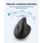 Ratón inalámbrico vertical Perixx PERIMICE-608II de 6 botones negro