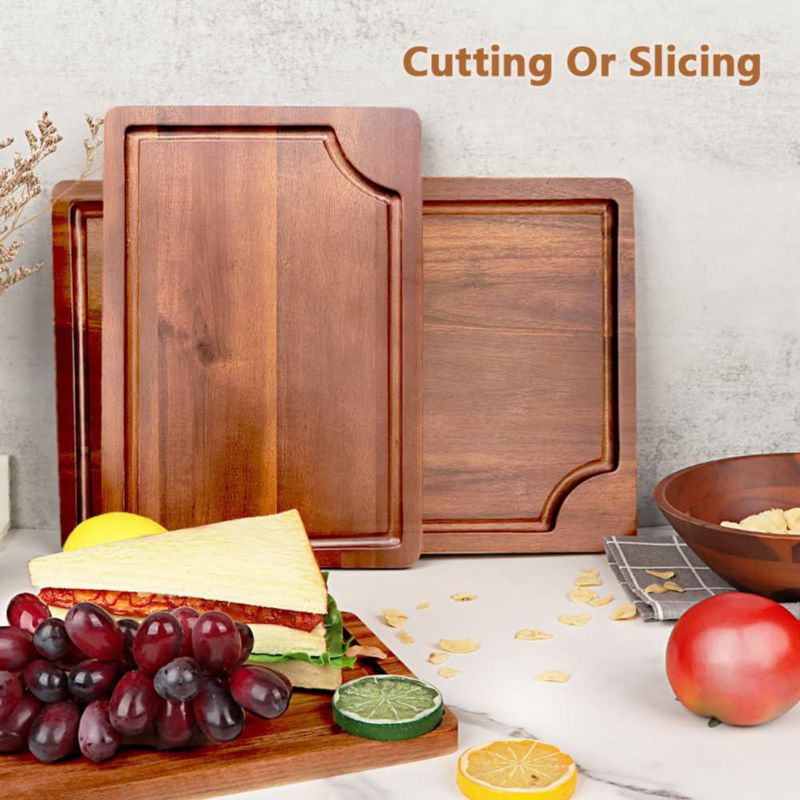 Set de tablas de cortar AIDEA 38x25 cm de madera de acacia