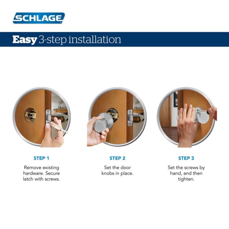 Pomo de puerta SCHLAGE F10 V BEL 605 latón brillante paso