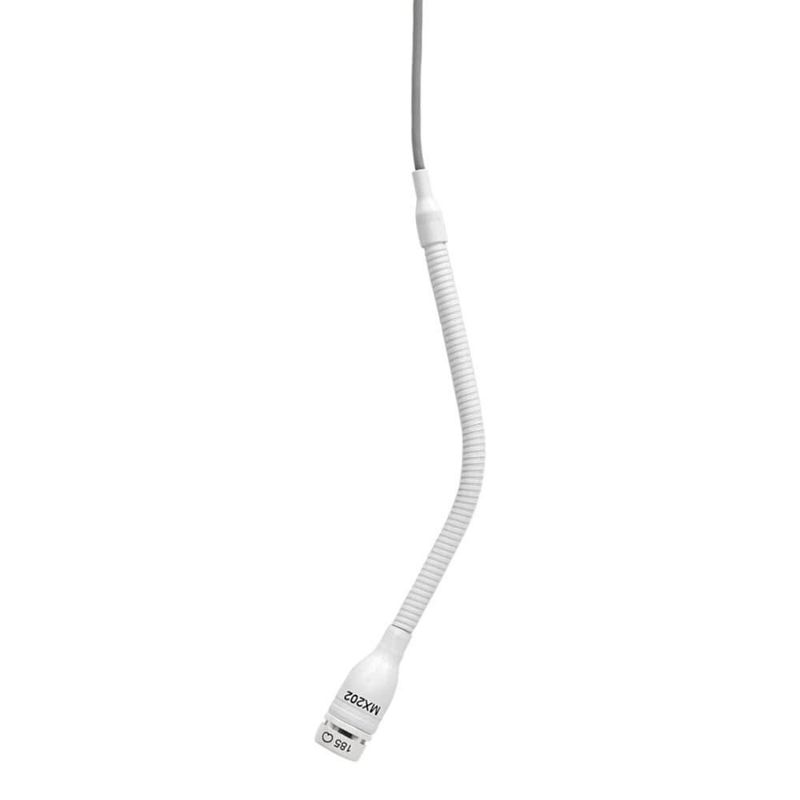Micrófono Shure MX202W-A/C Cardioide Blanco 10 cm