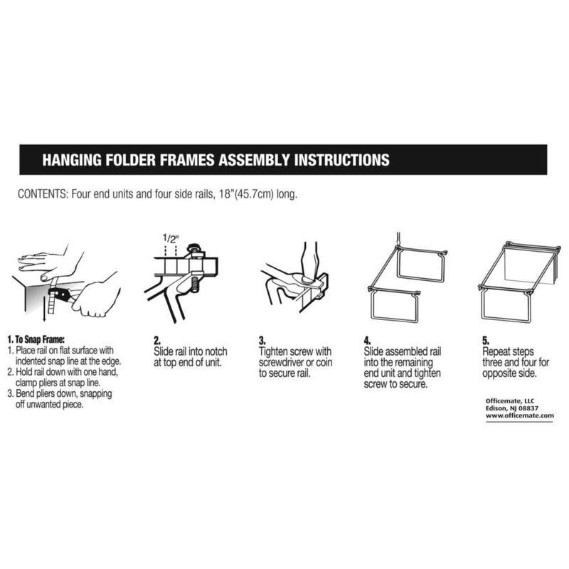 Marco para archivos colgantes Officemate 61‑69 cm paquete de 2 ajustable