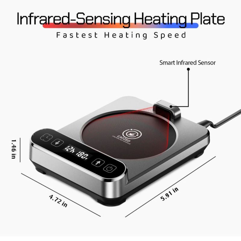 Calentador de Tazas Cafzed con Sensor Infrarrojo y 6 Niveles de Temperatura