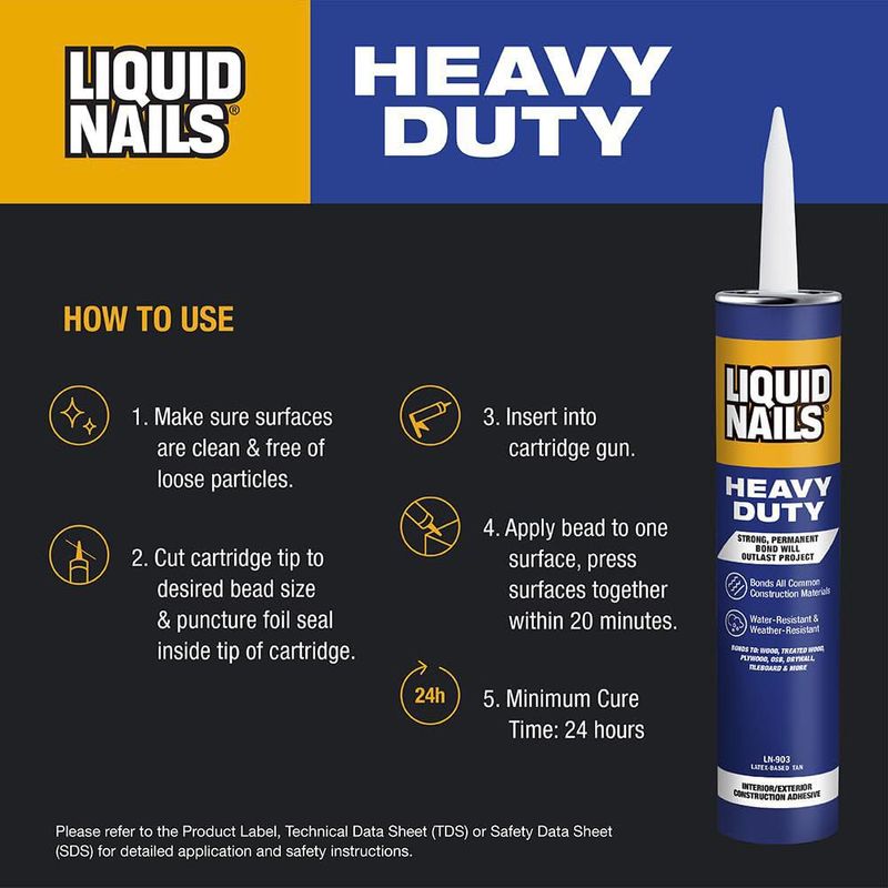 Adhesivo de construcción Liquid Uñas Heavy Duty 828 ml color canela
