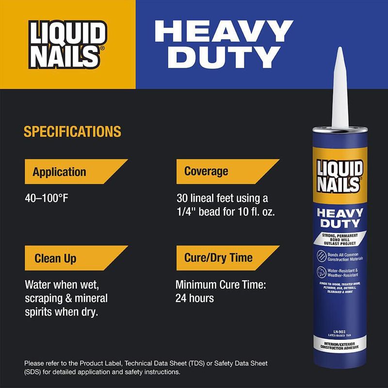 Adhesivo de construcción Liquid Uñas Heavy Duty 828 ml color canela