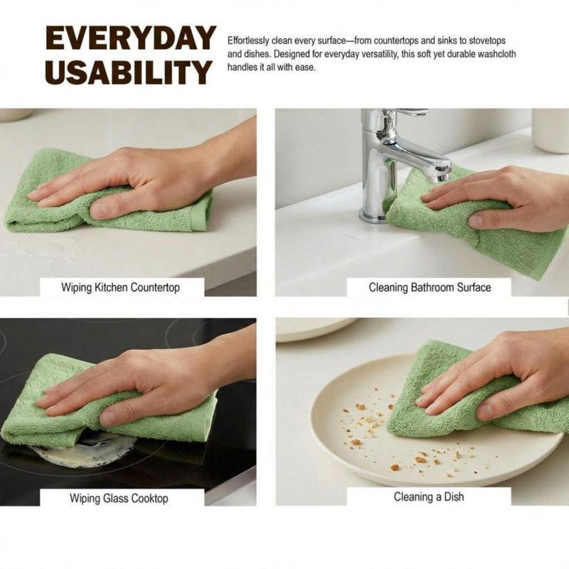 Paños de mano Utopia Towels 30 cm Pack de 12 en verde salvia
