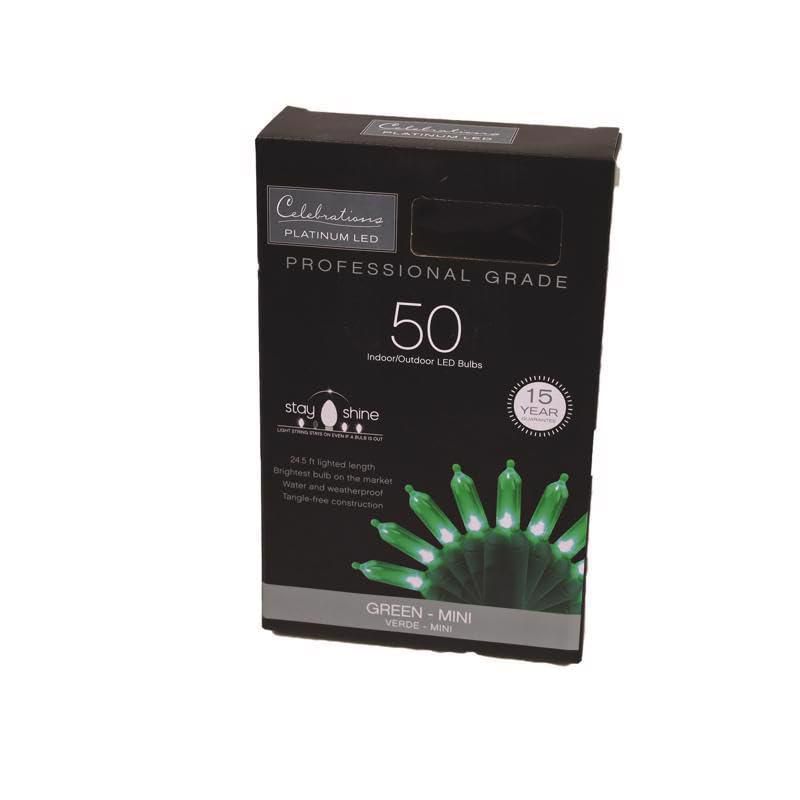 Cadena de luces Celebrations T5 50 LED verdes de 78 m