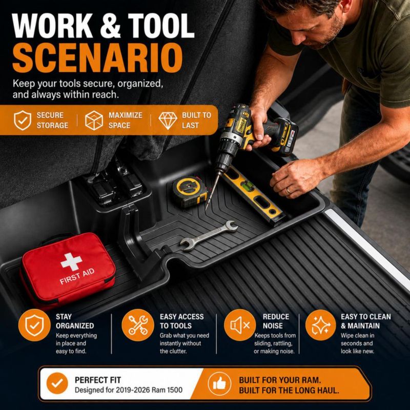 CADDY Abystar Caja de Almacenamiento bajo el Asiento para Ram 1500 2019‑2026
