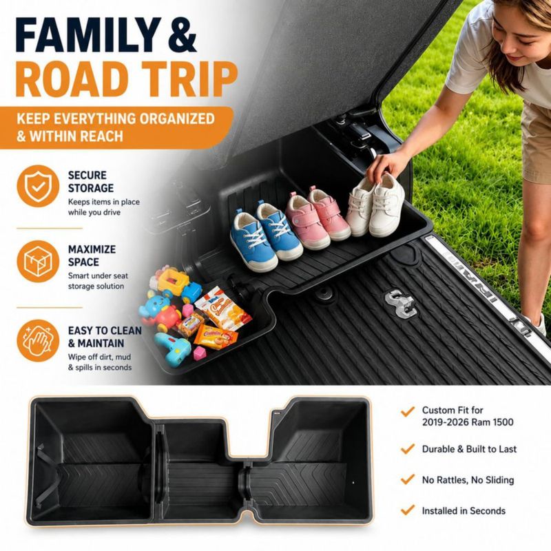 CADDY Abystar Caja de Almacenamiento bajo el Asiento para Ram 1500 2019‑2026