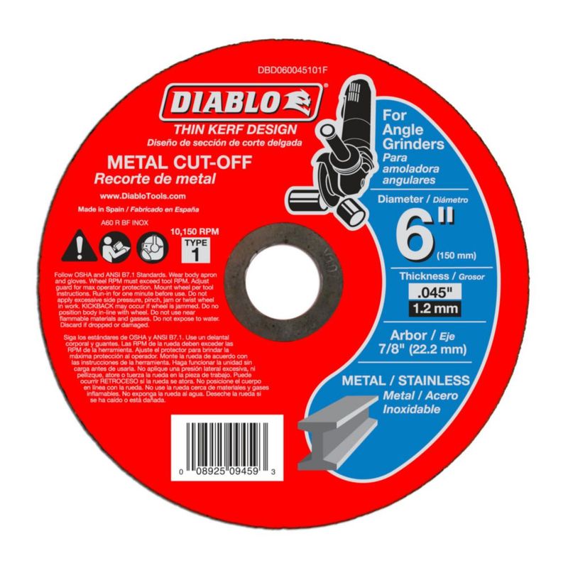Disco de metal Diablo con forma de árbol de 15 cm 12 mm y 22 mm
