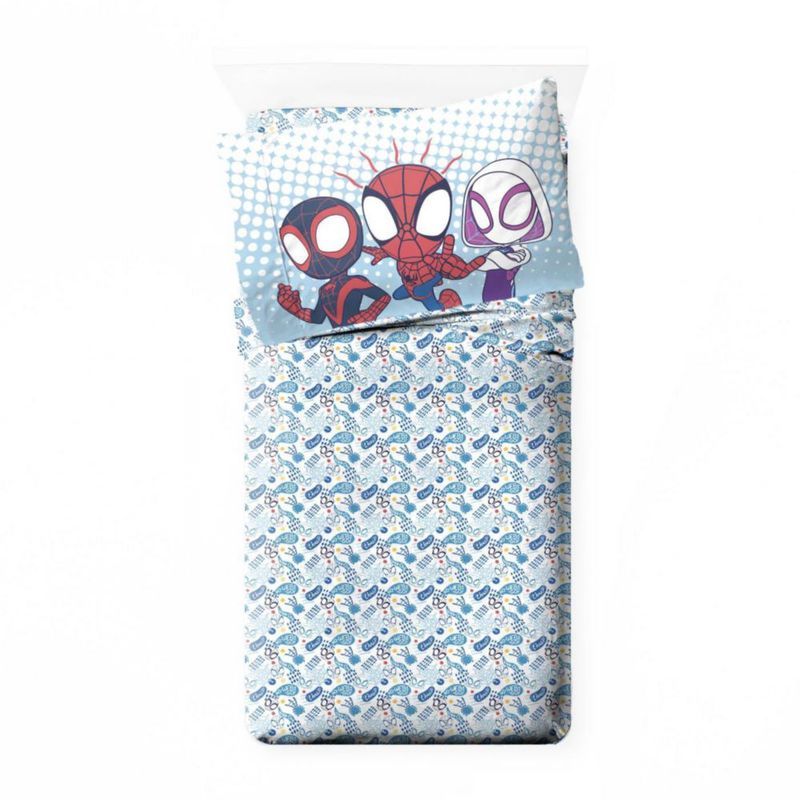 Juego de ropa de cama Jay Franco de 4 piezas azul Spidey & Friends