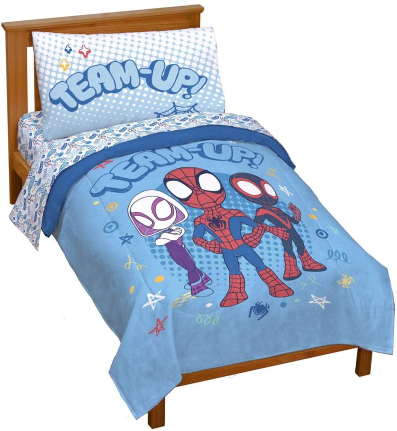 Juego de ropa de cama Jay Franco de 4 piezas azul Spidey & Friends