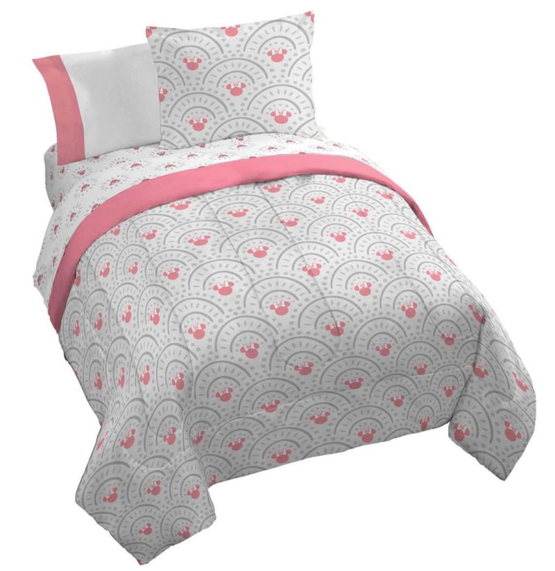 Juego de ropa de cama Queen 7 piezas Jay Franco Minnie Mouse gris