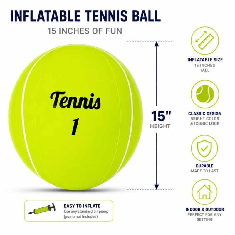 Pelota de Tenis Inflable Verde de 38 cm (15 pulg.) – Vaulted Skulls & Co