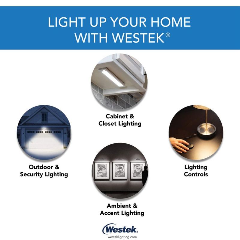 Luz LED tipo disco Westek 3 unidades ajustable blanca con mando a distancia