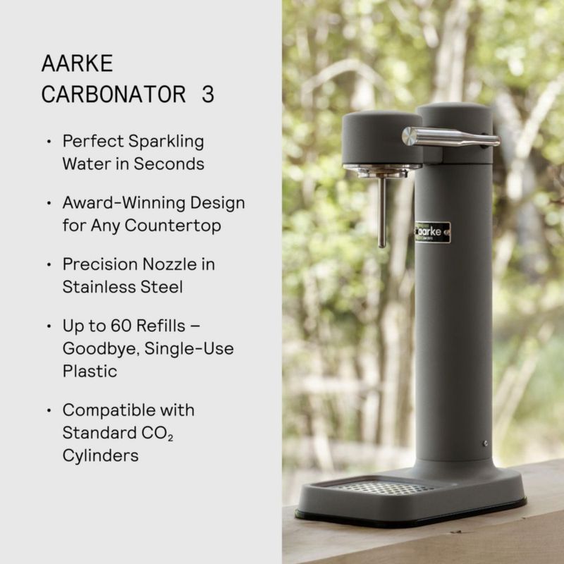 Máquina de agua con gas Aarke Carbonator 3 gris mate 800 ml
