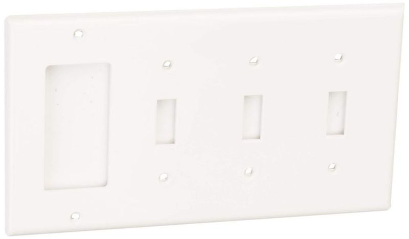 Placa de pared Leviton de 4 vías blanca en nylon termoplástico