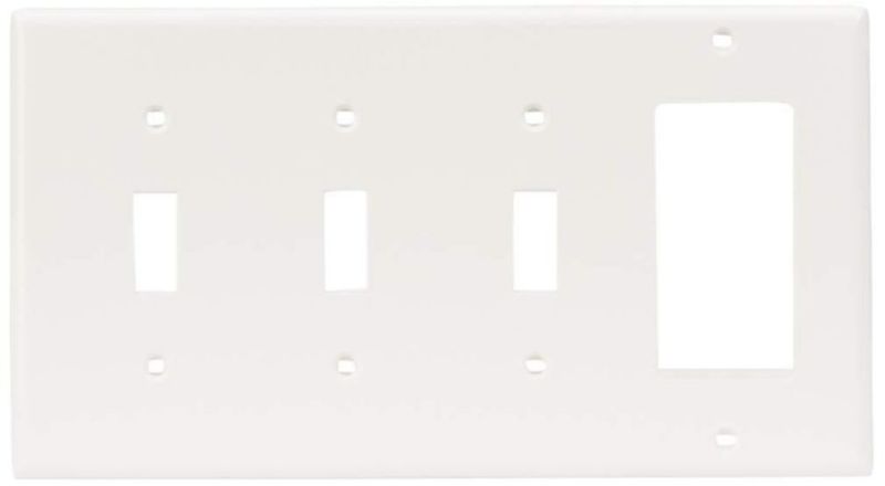 Placa de pared Leviton de 4 vías blanca en nylon termoplástico
