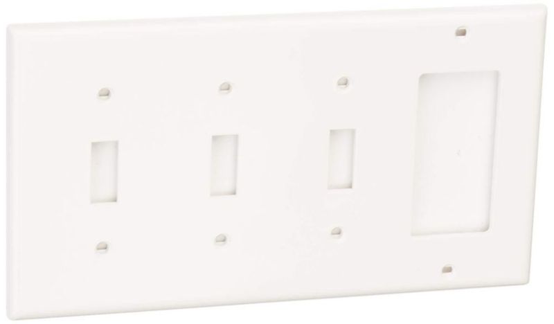 Placa de pared Leviton de 4 vías blanca en nylon termoplástico