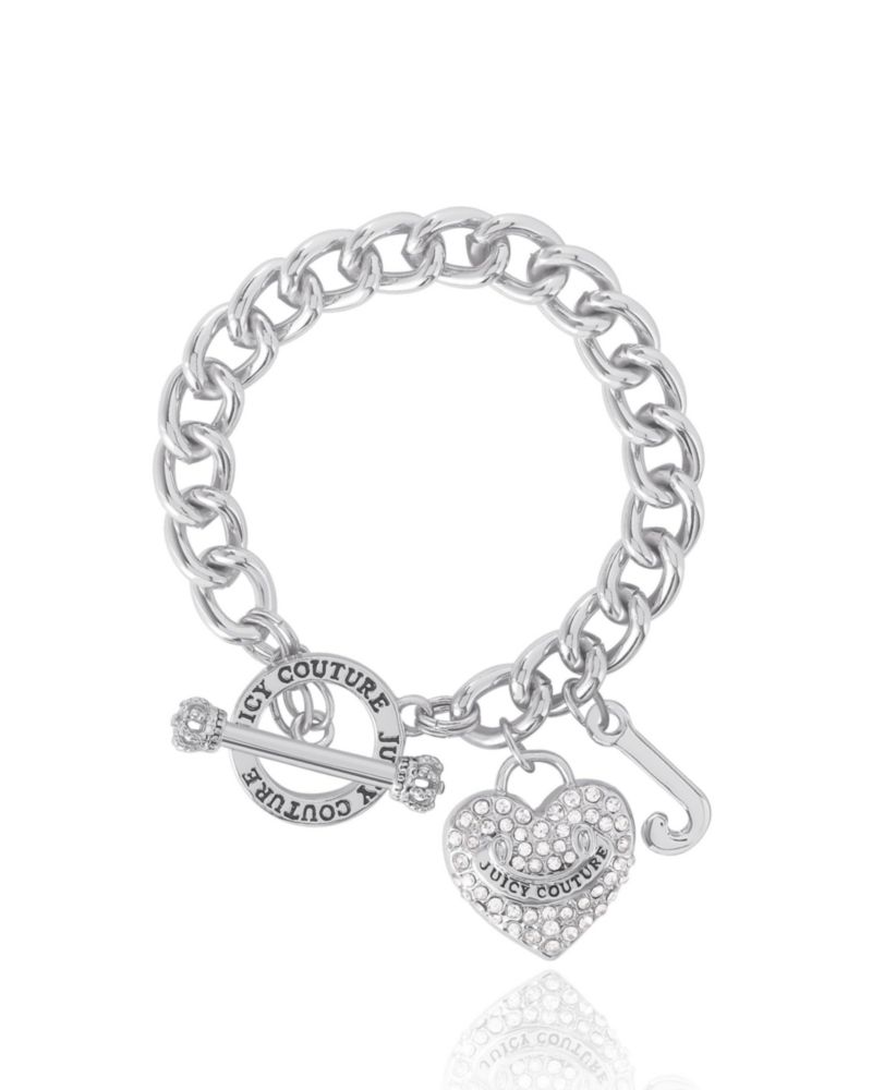 Pulsera Juicy Couture 19 cm Corazón de Cristal Transparente