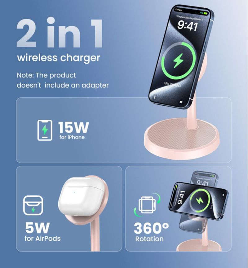 Cargador inalámbrico Xiauodo 25W MagSafe (paquete de 2)
