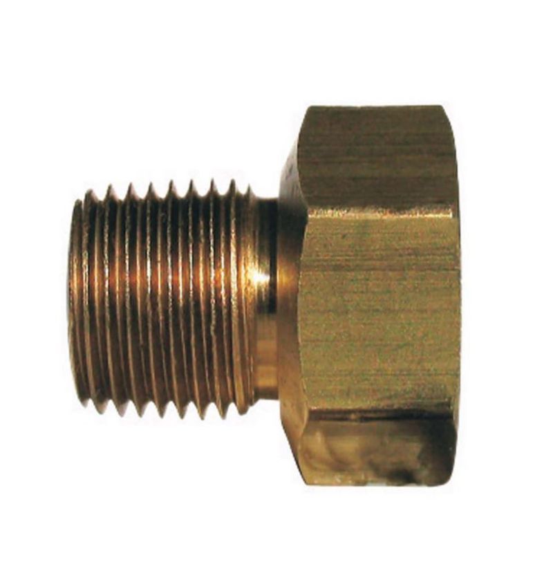 Adaptador de llama invertida Homeplus+ Brass Flare MPT de 1/4 pulgadas