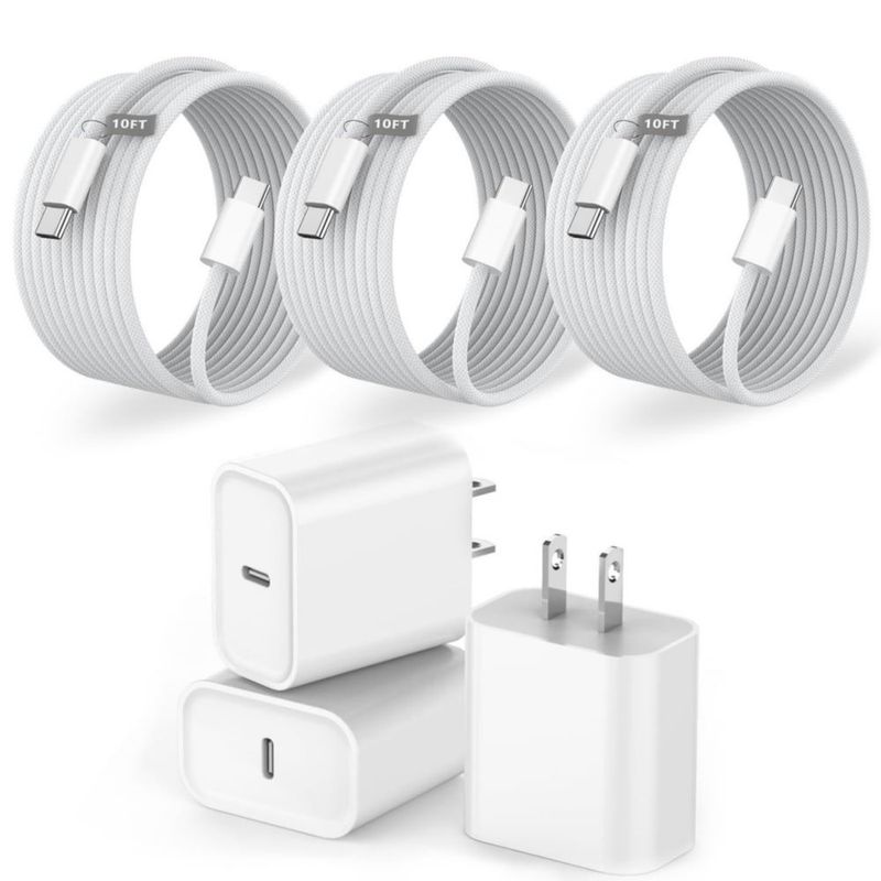 Cargador USB‑C Vagavo 3M 20W Pack de 3 Cables Rápidos