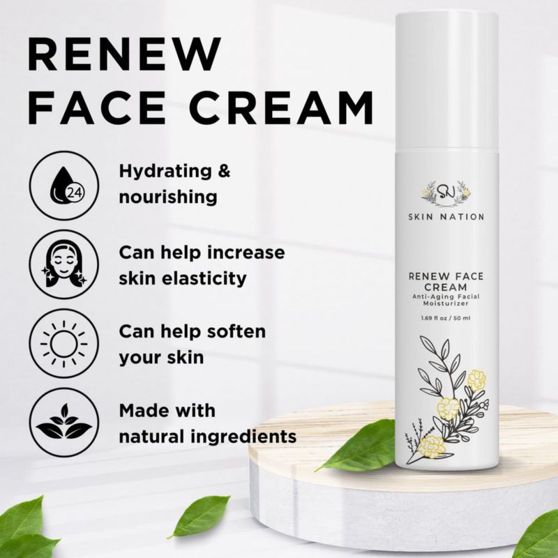 Crema Facial Skin Nation 50 ml con Péptidos y Ácido Hialurónico