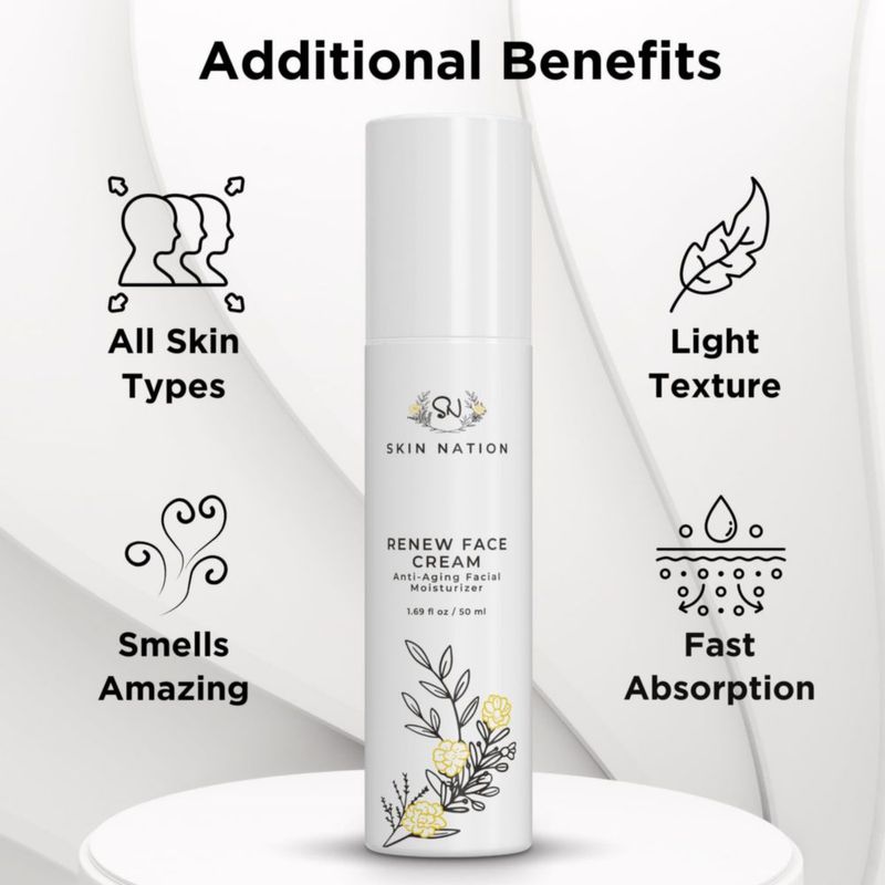 Crema Facial Skin Nation 50 ml con Péptidos y Ácido Hialurónico