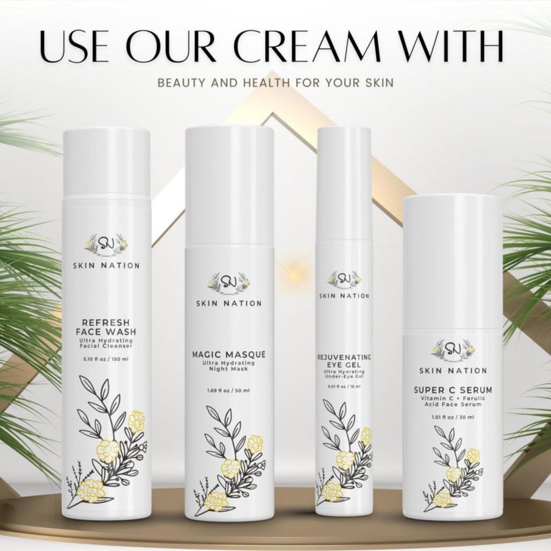 Crema Facial Skin Nation 50 ml con Péptidos y Ácido Hialurónico