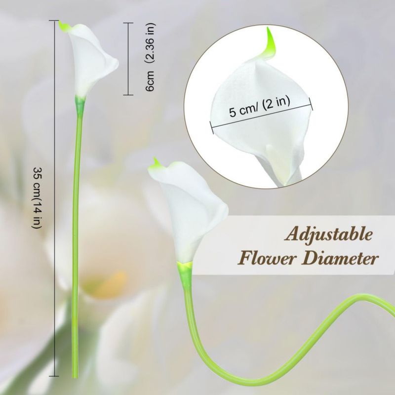 Flores artificiales Crowye 35 cm blancas – 100 unidades