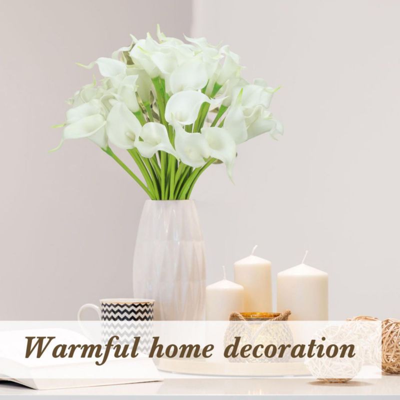 Flores artificiales Crowye 35 cm blancas – 100 unidades