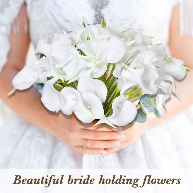 Flores artificiales Crowye 35 cm blancas – 100 unidades