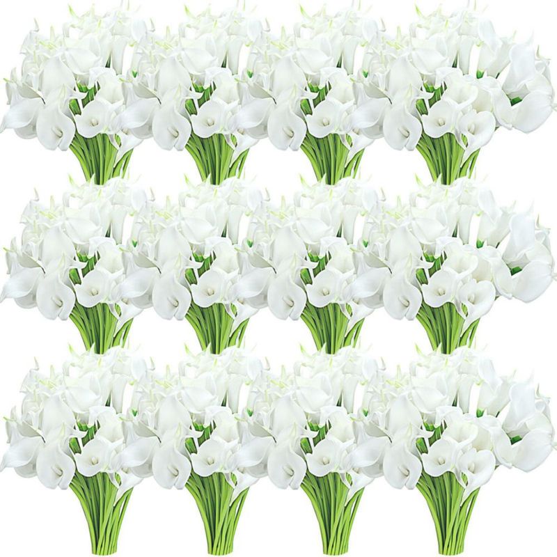 Flores artificiales Crowye 35 cm blancas – 100 unidades